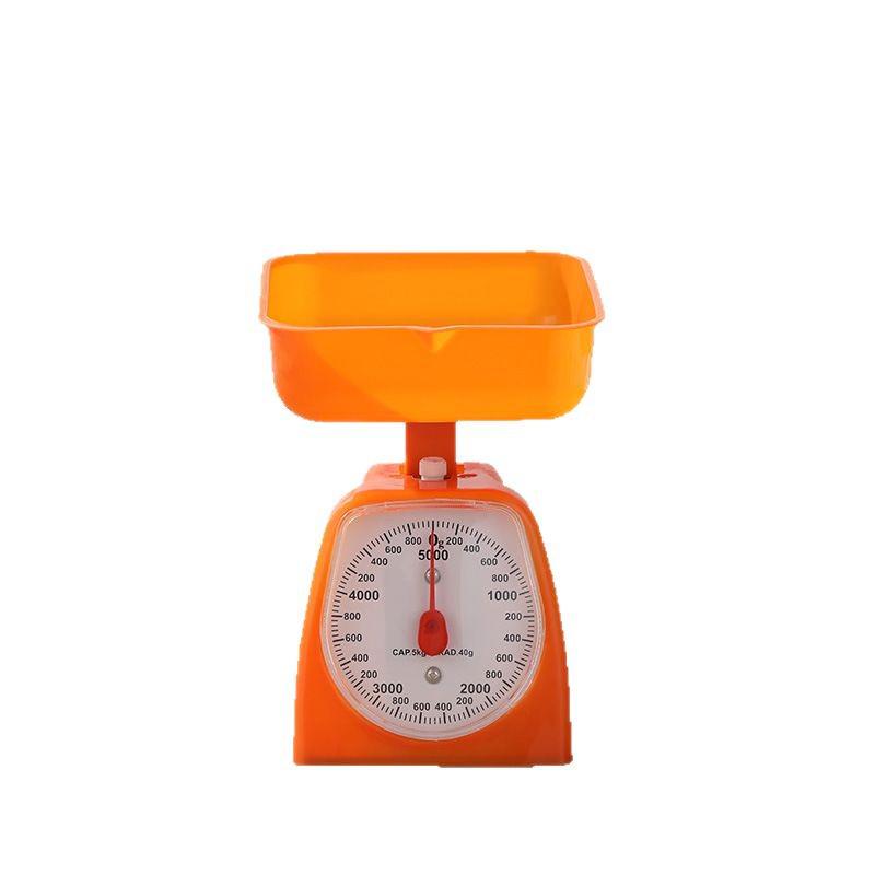 Compact Mechanical Kitchen Scale with Plastic Dial and Fruit Plate - Household Spring Pointer Scale