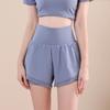Women's High-Waist Quick-Dry Running and Yoga Shorts with Faux Two-Piece Design