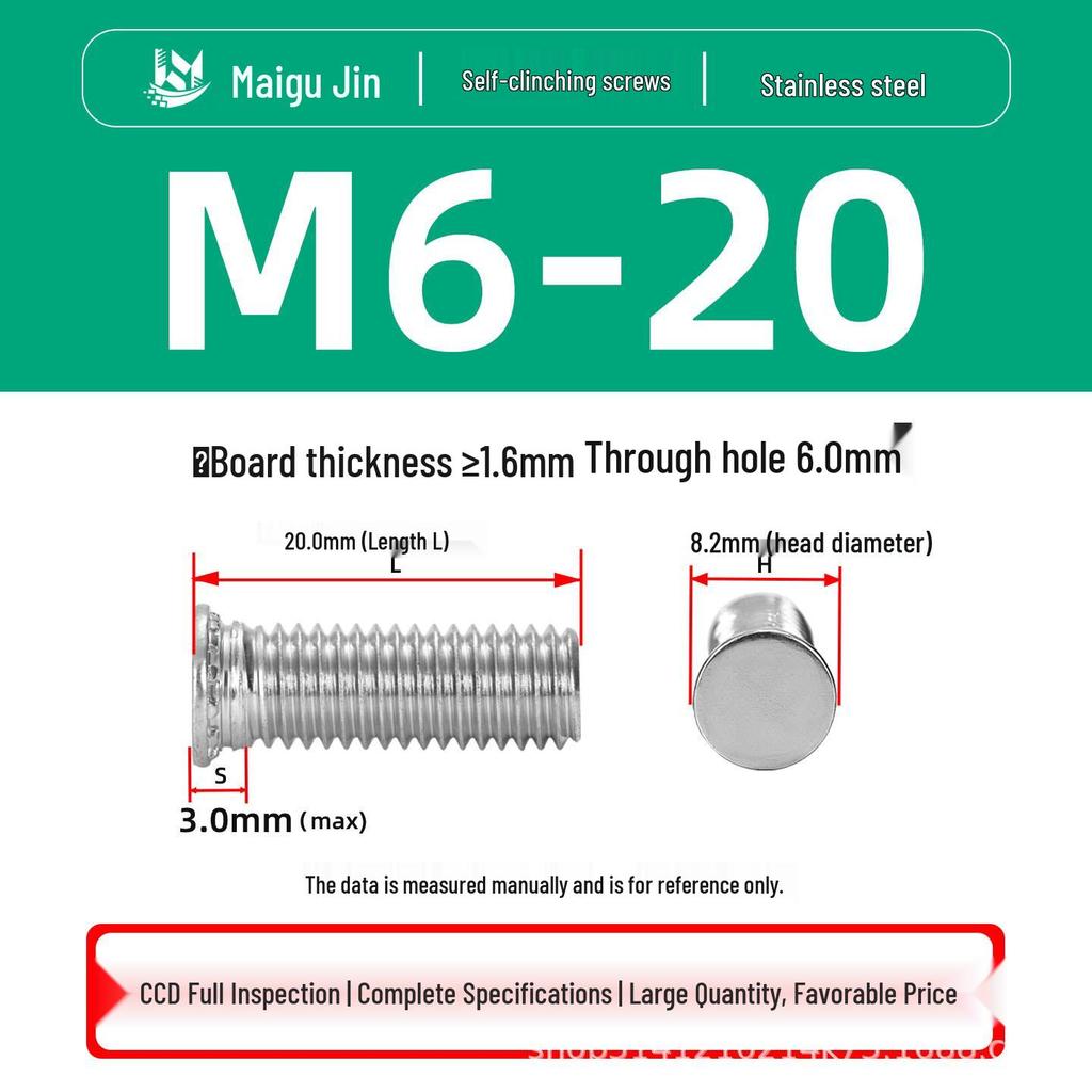 304 Stainless Steel Pressure Plate Cylindrical Head Rivet Screw (FHS-M2 M2.5 M3 M4 M5 M6 M8 M10)