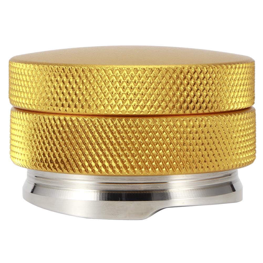 Height Adjustable Stainless Steel Coffee Power Tamper Distributor Leveler Tools Accessory 3 Angled Slopes58mm Gold