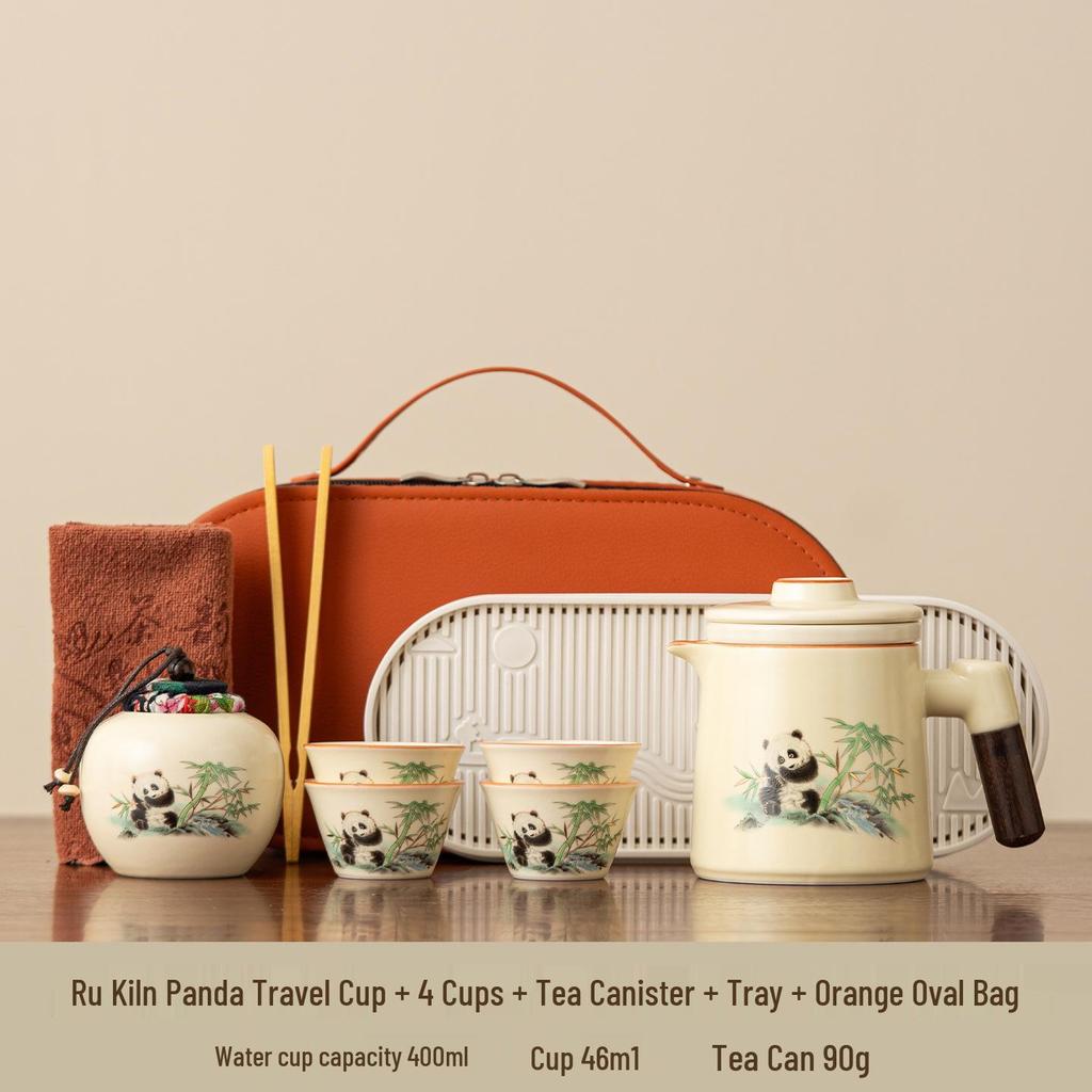 Portable Travel Tea Set: Quick-Brew Pot with Four Cups, New Style for Young People On the Go