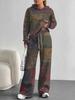 Splicing European And American Autumn And Winter Casual Long-Sleeved Suit Women'S Hooded Sweater Trousers Two-Piece Set