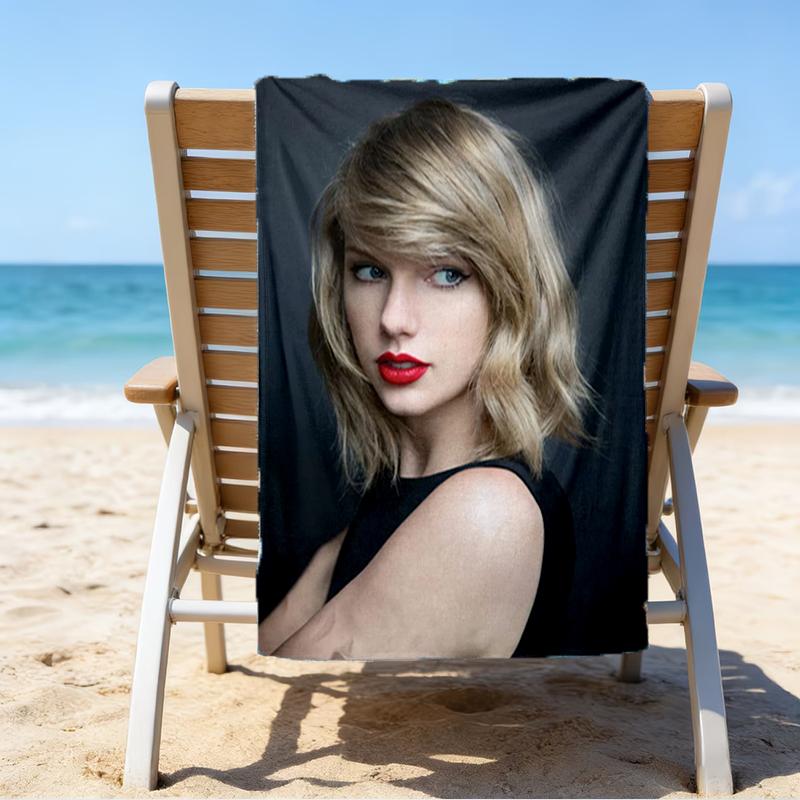 Ultra-Soft Beach Towel with Taylor Theme,Ideal for Pool - Camping, Diving - Perfect Travel Essential, Vibrant Beach Towel.