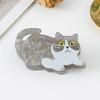 1pc New Minority Personalized Cute Grey and White Cat Hair Clip Half-updo at the Back of the Head Imitation Acrylic Clawip