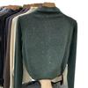 Velvet Sequin Women's Semi-High Neck Slimming Winter Base Layer T-Shirt - Plus Size Available