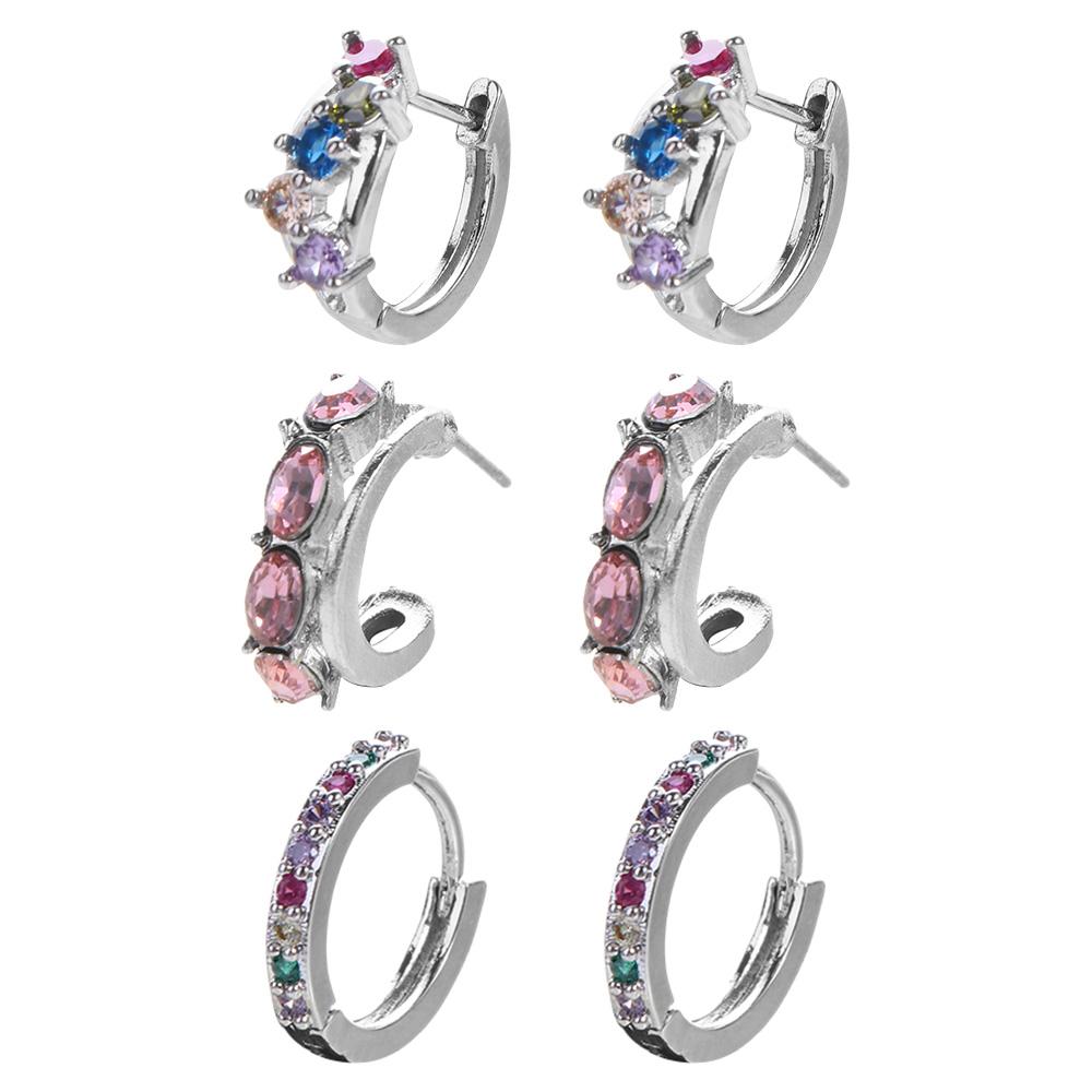 

Циркон модные винтажные женские серьги-кольца Y2k корейский стиль аксессуары серьги со стразами