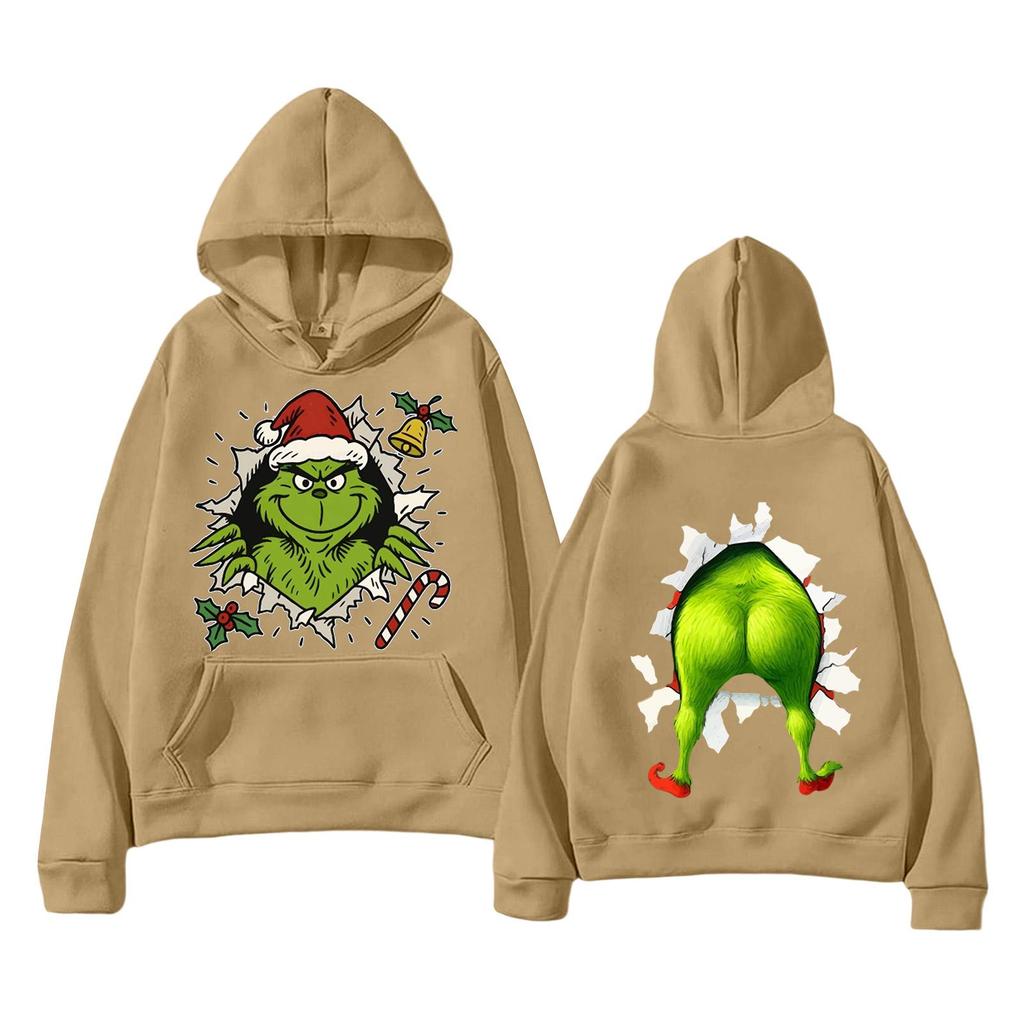 Women's Casual Christmas Letter Print Hoodie with Pockets