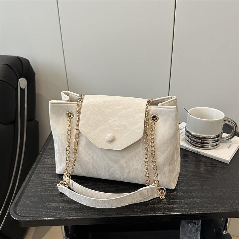 Summer Beautiful Solid Color Large Capacity Daily Practical Tote Bag Chain Single Shoulder Underarm Messenger Bag Casual Bag
