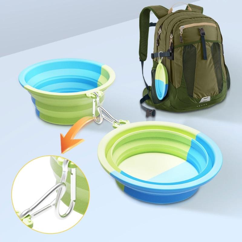 380ml Portable Silicone Dogs Bowl with Clip Perfect Travel Pet Feeding Water Dish for Outdoor Adventures Large Capacity
