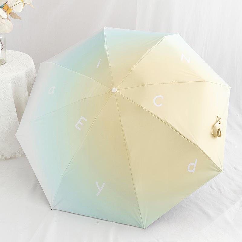 Gradient Automatic Folding Umbrella For Children And Students Dual-Use Vinyl Sunscreen And Wind-Resistant Parasol Sun Umbrella