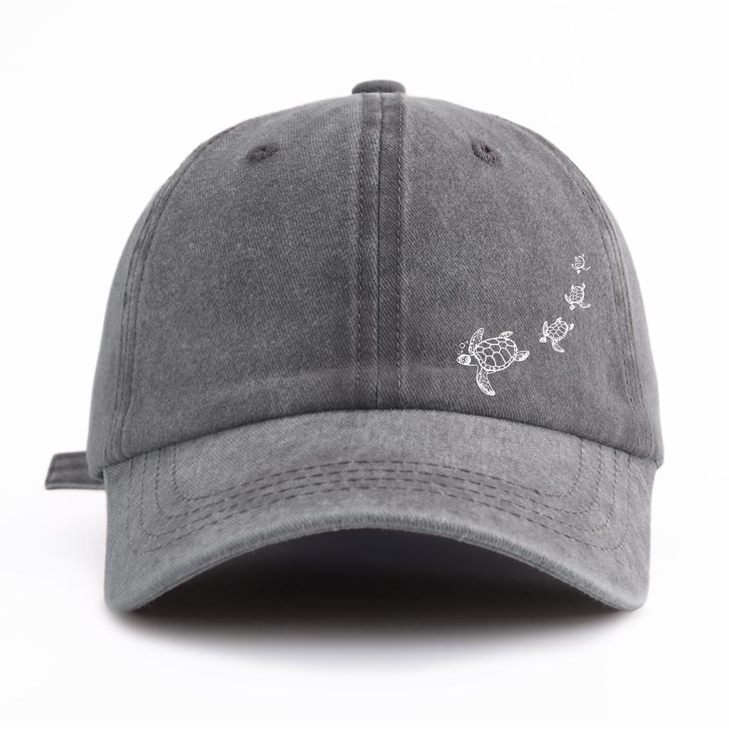 1 Stück gewaschene Baseballkappe mit Schildkrötenmuster für Erwachsene, minimalistischer Retro-Stil, lässige, weiche, verstellbare Dad-Kappe, perfekt als Geschenk