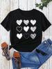 Red Heart Printed Women T-Shirts Fashion Streetwear Short Sleeve Clothing Casual Soft Women Tops Valentine's Day T-shirt