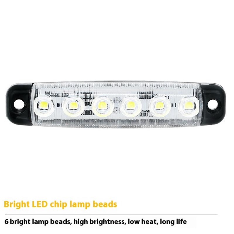 2PCS 12V/24V 6 Led Side Waterproof Marker Indicator Car Lights Front Rear for Trucks Cab RV Trailer