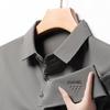 Sommer Weiche Eis Seide Atmungsaktiv Kurzarm T-Shirt Herren Revers Neue Marke Stickerei Mode Business Casual POLO-Shirt