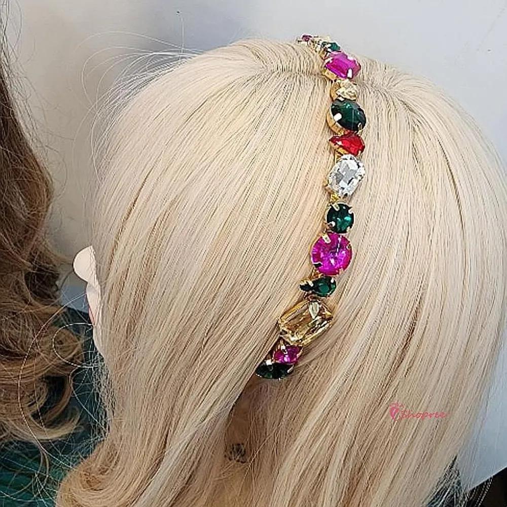 Cubic headband women princess bling women jewelry thin crystal point fancy pqr227
