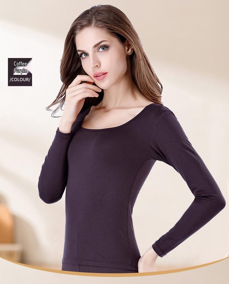 Women's Pure Cotton Long-Sleeve Top: Thin Autumn/Winter Base Layer, Warm Lycra Cotton Sweater