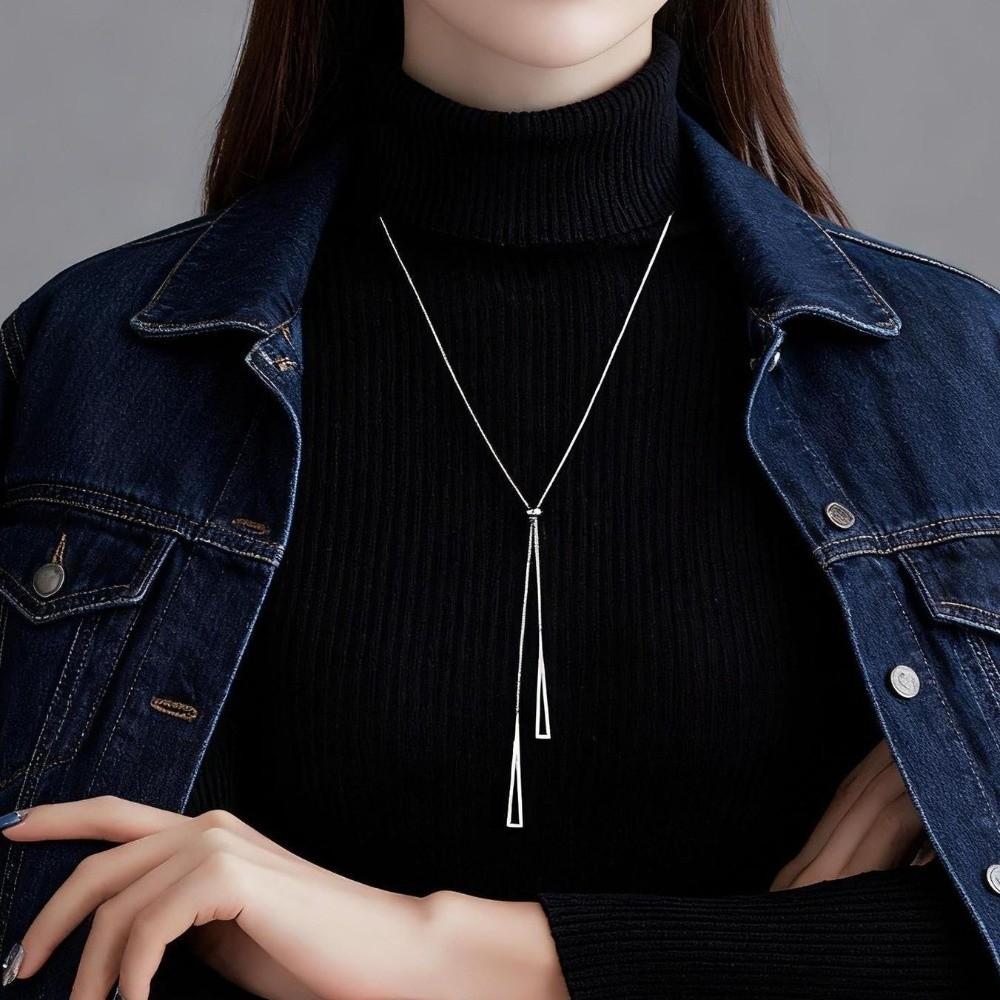 Elegant Geometrisk Tröjkedja Justerbar Tofsar Halsband Långt Halsband Festivaltillbehör