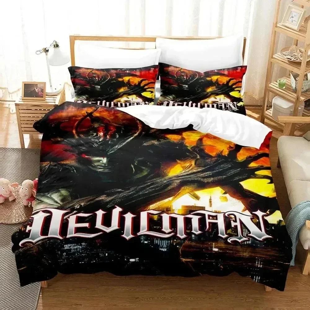 3D Print Anime Devilman Crybaby Comfortable Duvet Quilt Cover Pillowcase Bedding Set Children Bedroom Decoration Home Textile
