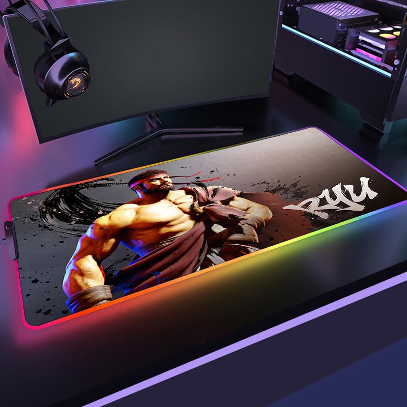 Rgb Xxl Mouse Pad Large Gamer Mousepad Anime Street Fighter Deskmat Gaming Pc Setup Accessories Desk Mat Computer Table Mausepad