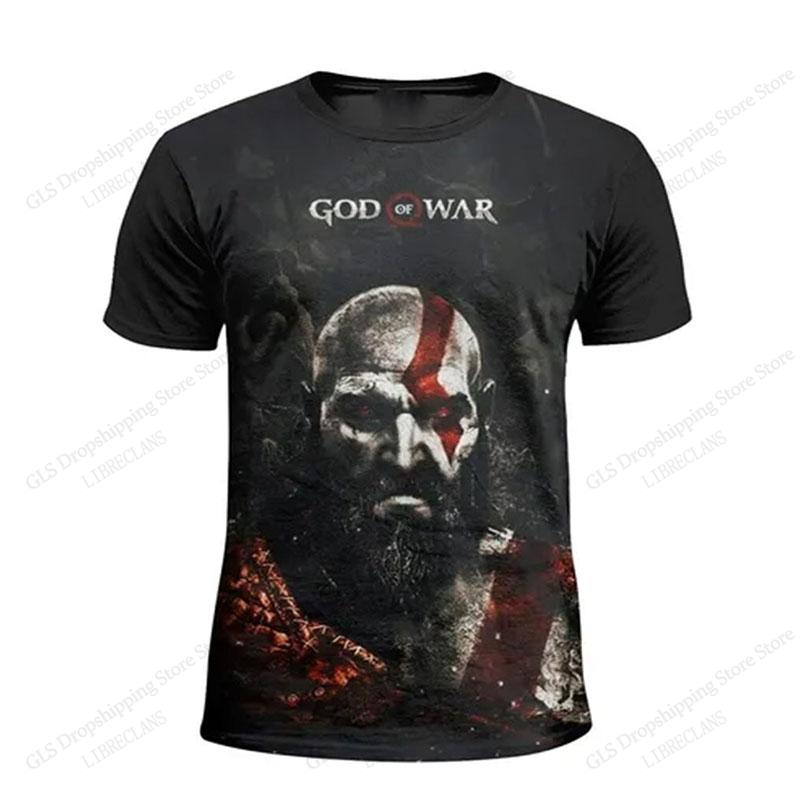TV Game God of War 3D Printed T-shirt Summer Men's Fashion Round Neck Top Harajuku Street Short Sleeve Clothing