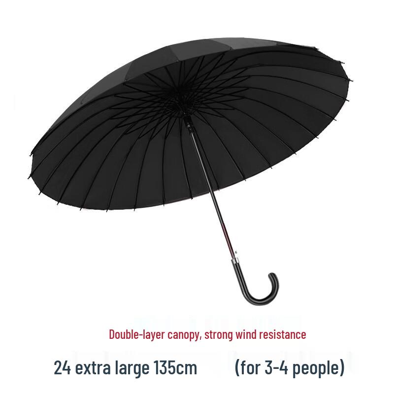 Men s Large Fully Automatic 24-Rib Double-Layer Straight Umbrella