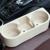 Bilkonsol Mugghållare Multifunktionell Robust Stabil Pålitlig Snygg Bilstol Telefonspringa Organizer för Bilar Beige