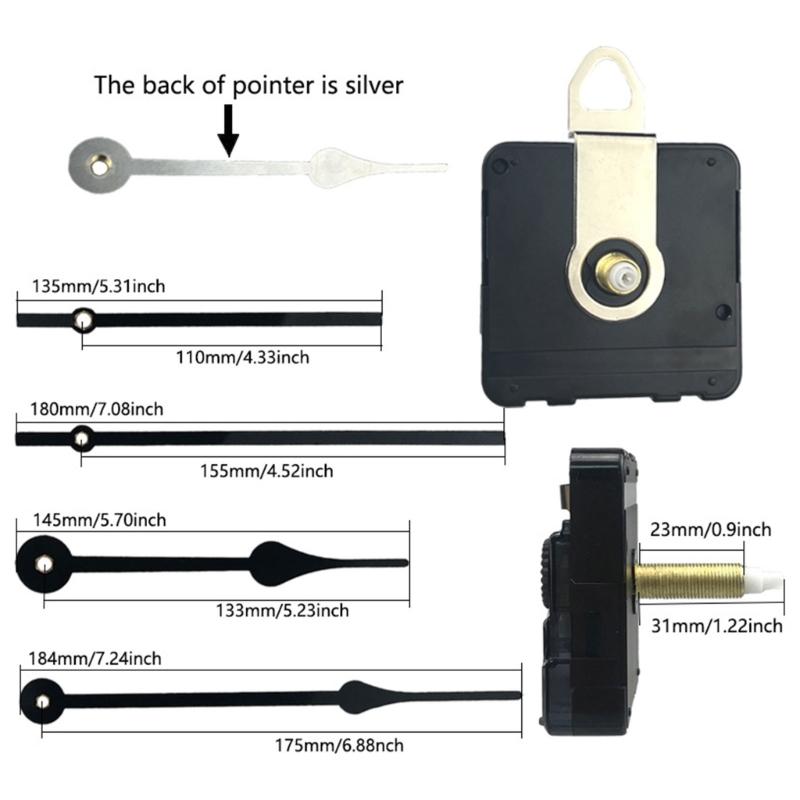Clock Movement Kits, Battery Operated Quartzs Movement Replacement, Long and Short Wall Clock Mechanism, Motor
