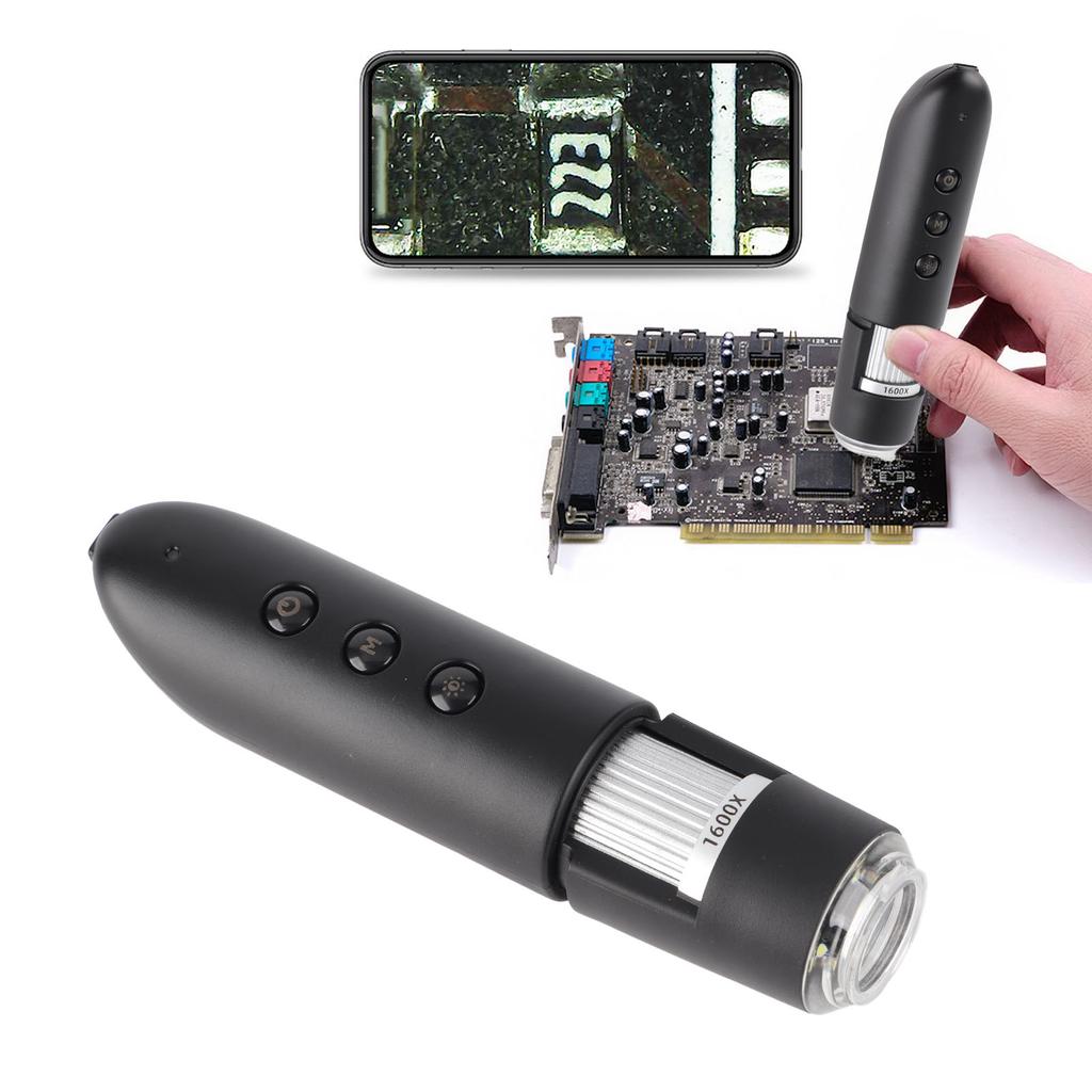 Digital Microscope Wireless WIFI 1600X Super HD Handheld Microscopes Electronic Detector for Scalp Hair Follicle Facial Skin