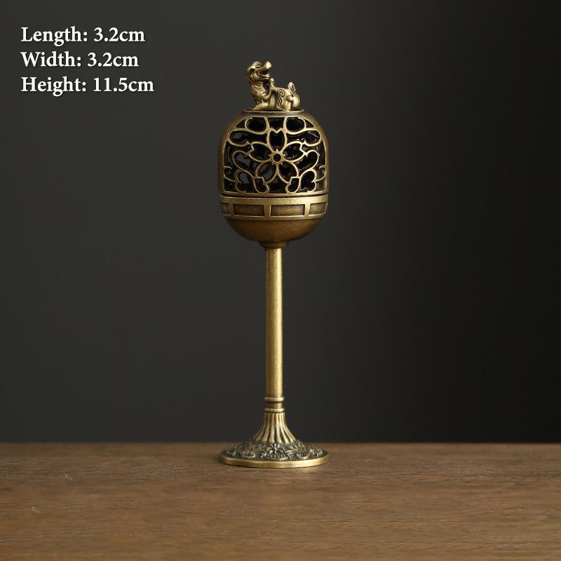 Vintage Alloy Incense Burner Stick Holder Three Legged Hollow Out Mini Sandalwood Censer Incense Burner Home Decoration