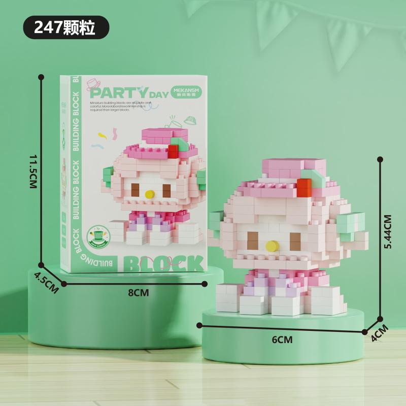 MINISO Sanrio Παιχνίδια Τουβλάκια Δόμησης Μικρο Διαμαντένια Τουβλάκια Disney Hello Kitty Kuromi Πάντα Μπλοκ Montessori Για Παιδιά Δώρα