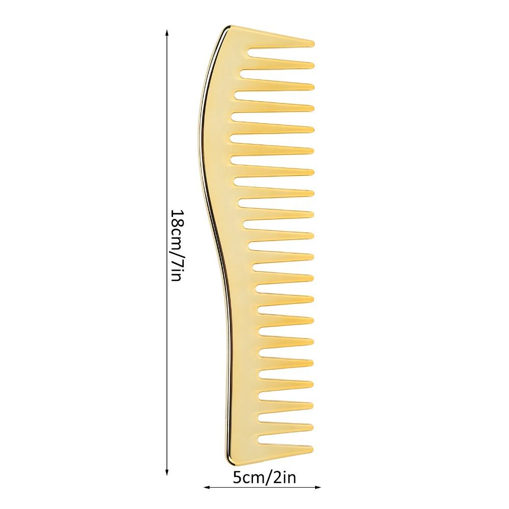 No Handle Wide Tooth Comb Large Size Gold Color Detangling Comb Wide Tooth Design Professional Salon Comb Home Use