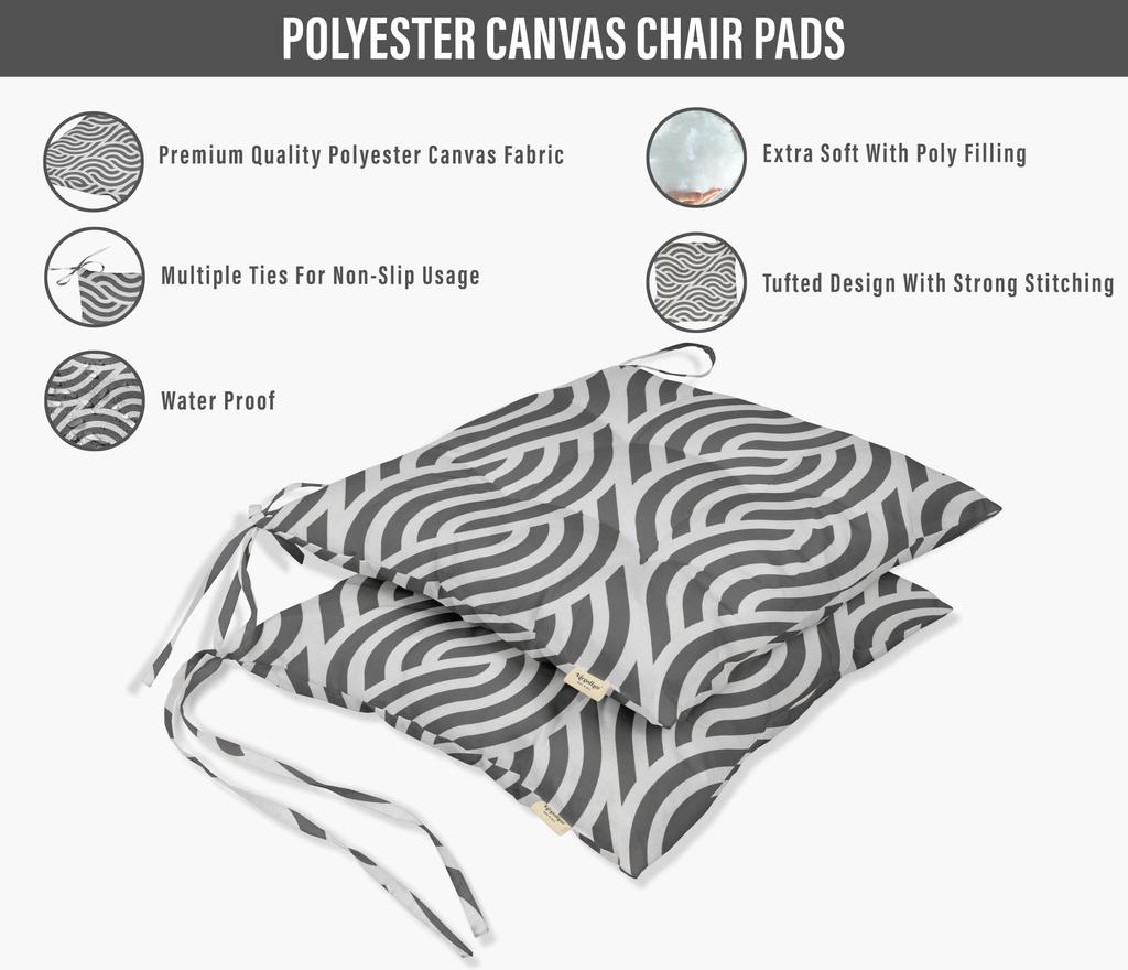 Vargottam Indoor Outdoor Tufted Printed Square Seat Patio Cushion Set Of 2 Water Resistant Patio Furniture Seat Cushion 19-inches, Brown |