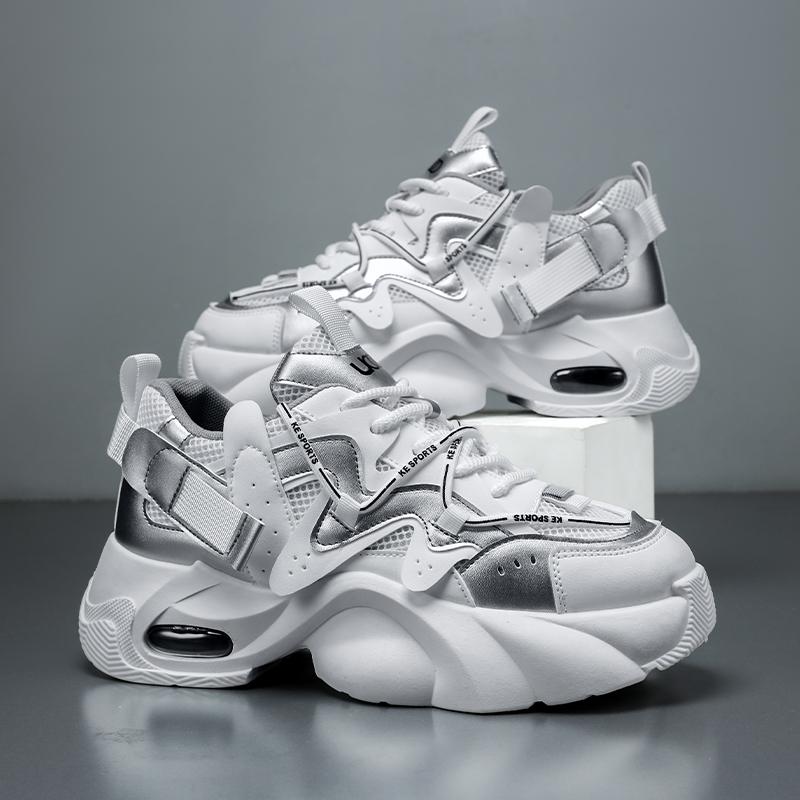 Мужские трендовые кроссовки Clunky для активного отдыха, нескользящие, дышащие, повседневные, спортивные кроссовки, удобная рабочая обувь 39 белый