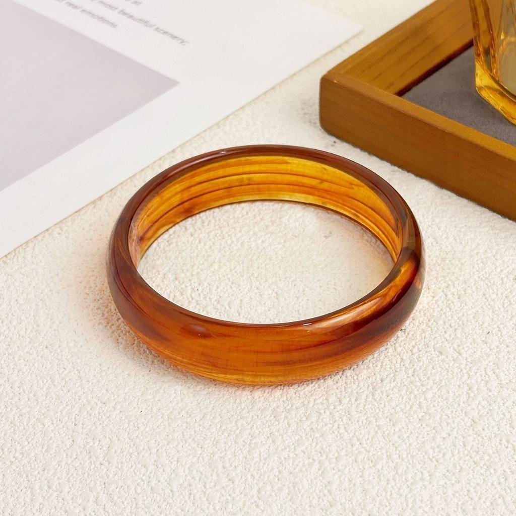 Irregular Punk Geometric Acrylic Resin Wide Bangles Vintage Fashion Gold Color Metal Bracelet Bangle For Women Men Jewelry