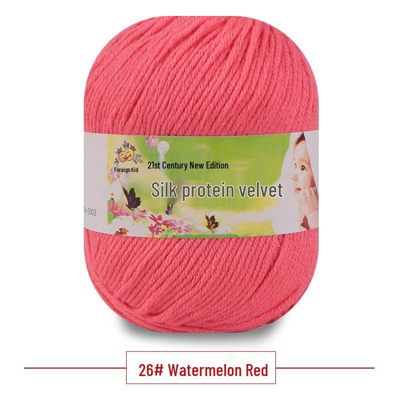 Silk Protein Baby Milk Cotton Yarn for Infant Sweaters, Hats, Shoes, Doll Crochet, and DIY Knitting Projects
