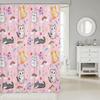 Cute Floral Cat Shower Curtain Cartoon Pet Animal Fabric Shower Curtain Colorful Kitten Flowers Bathroom Curtains Romantic