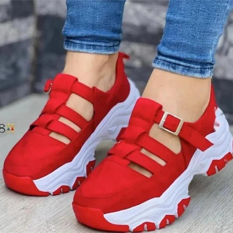 Whoholl Brand Women Sandals New Flat Heel Platform Cross Strap Open Toe Plus Size Outdoor Sport Beach Casual Shoes on Offer 2024