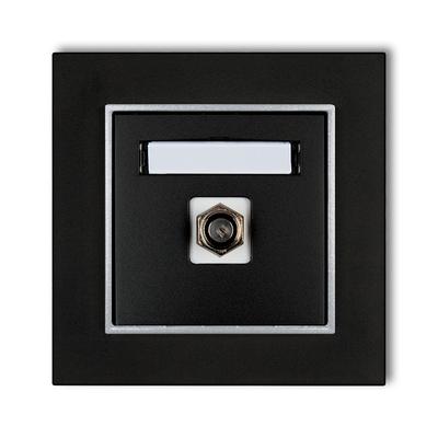 1x Antenna Socket with Frame Karlik Mini, Matt Black/silver