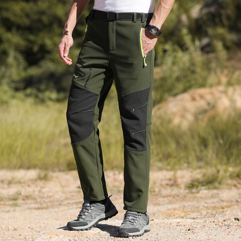 Unisex Windproof Softshell Pants: Warm, Wear-Resistant, and Waterproof for Autumn/Winter Outdoor Activities.