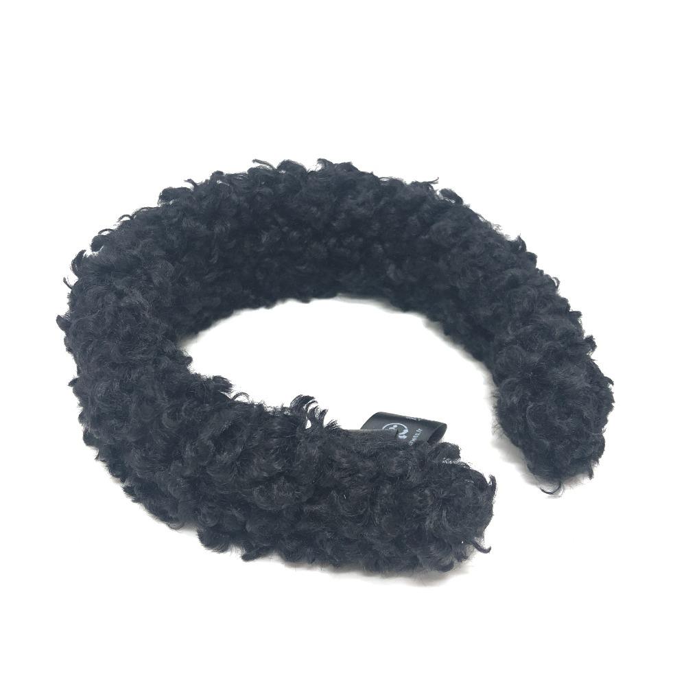 Sergio Rossi SR MUPPET Headband Band Headband Katyusha Faux Fur Black