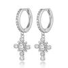 European and American S925 Sterling Silver Zircon Cross Earrings: Exquisite Niche Design for Women