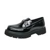 Fashion Luxury Men Thick Bottom Loafers Slip on Leather Shoes Black Casual Business Dress Shoes Mens Wedding Party Office Fashion Shoes