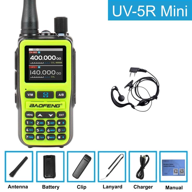 Portable Kids Two Way Radio Baofeng 5R Mini Walkie Talkie Pmr Long Range Rechargable Type-C Charger Vox For Camping Trip