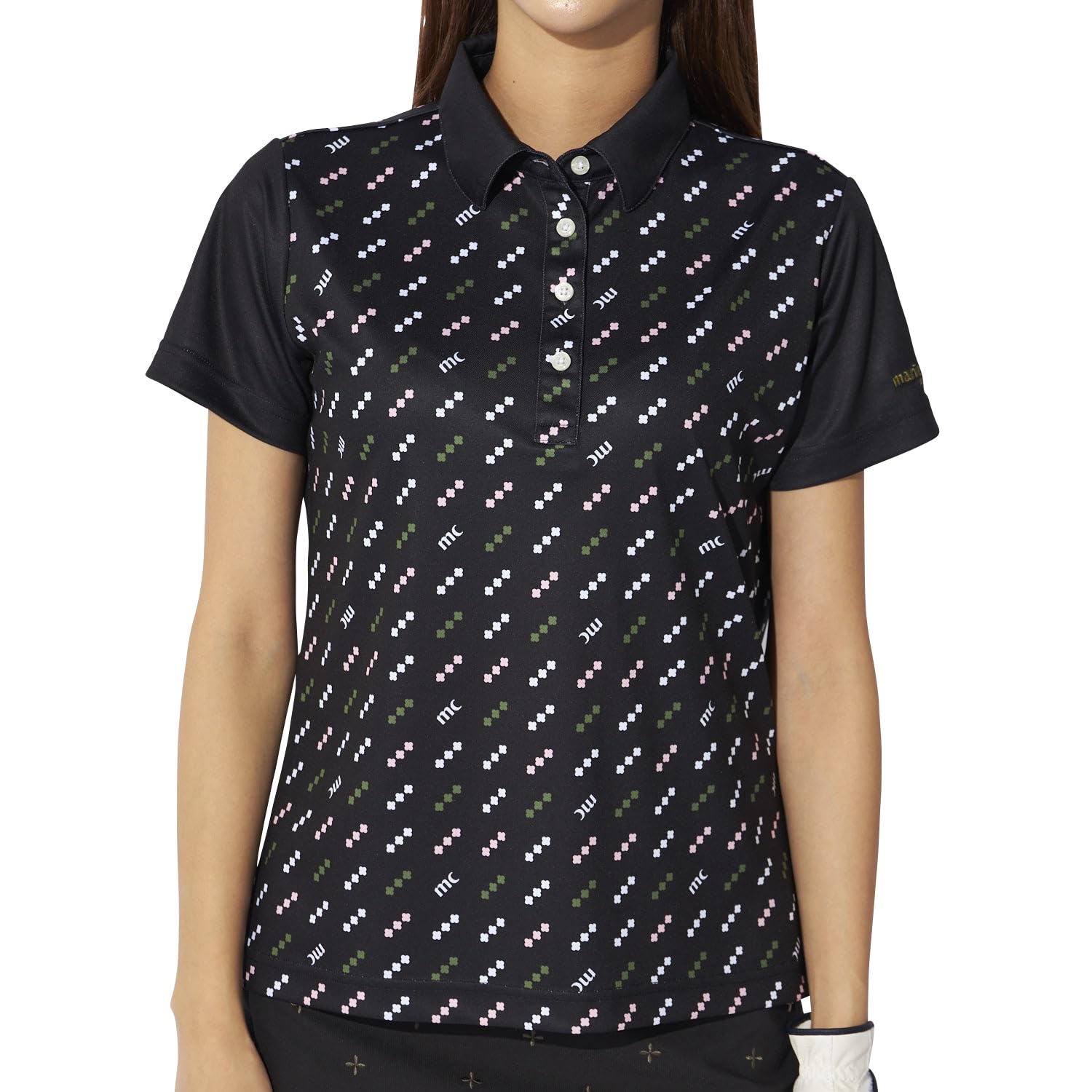 

Marie Claire Women s Polka Dot Short Sleeve Shirt, Size 715654, Black, Medium