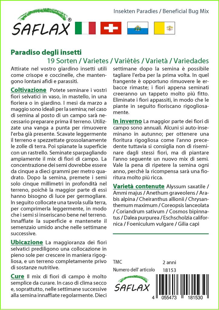 SAFLAX Beneficial Bug Mix - 1000 Seeds - 19 Wildflower Mix