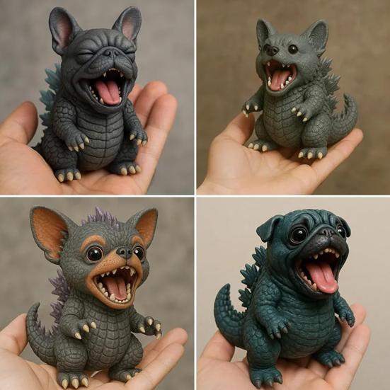 Yousheng Collectible Dog Figurine Handmade Resin Puppy Ornament Desktop Dog Statue for Home Office Desk Bookshelf Dog Lovers Gift