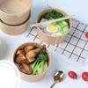 Fangcaodi 360ML Disposable Bamboo Fiber Takeaway Bowls with Lids
