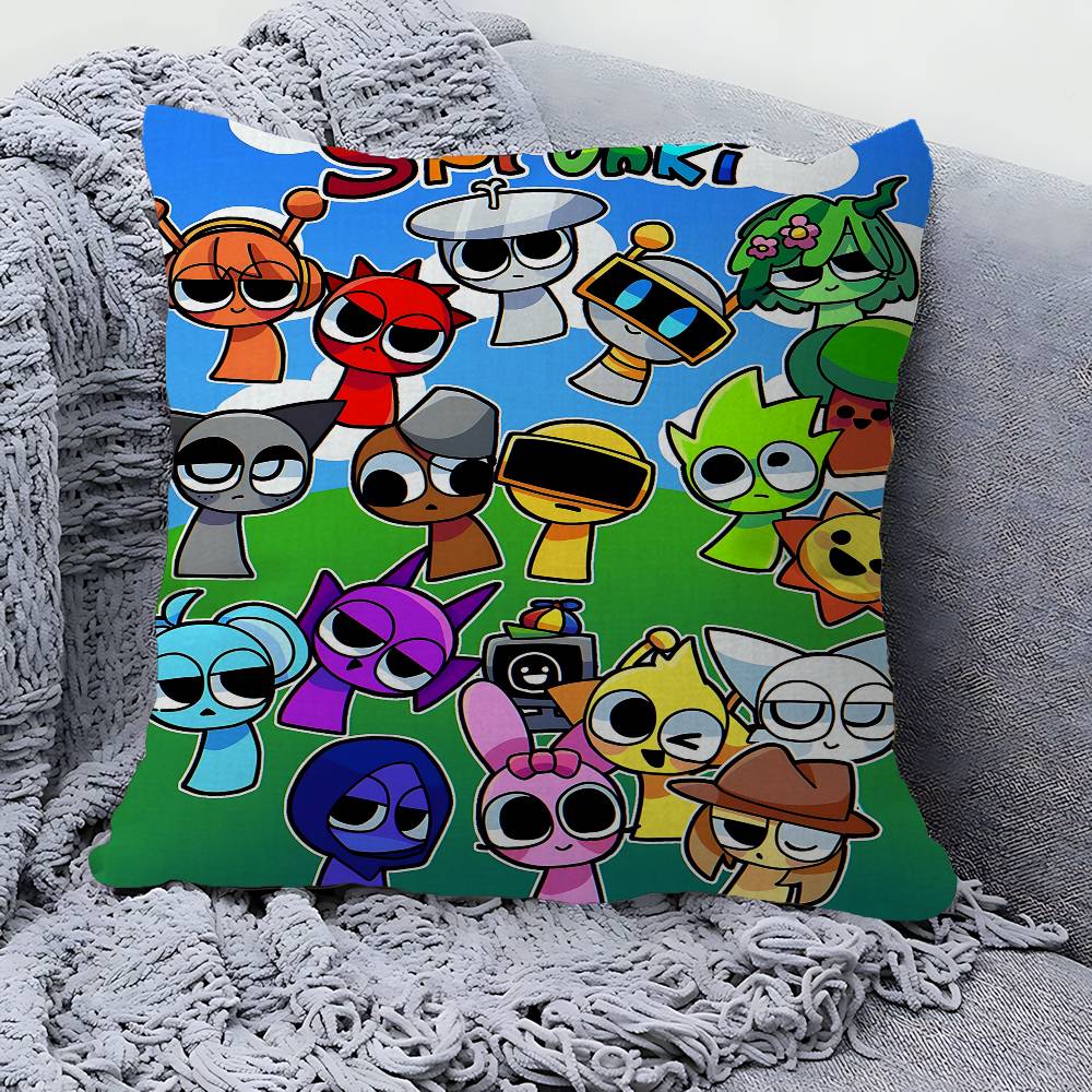 Cartoon S-Sprunki Pattern Cushion Cover Decorative Pillow Sofa Home Decor Case Pillow Cases