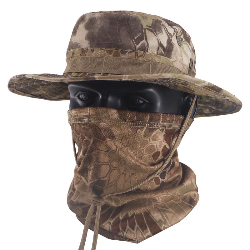 Camouflage Tactical Bucket Hat Set - Outdoor Fishing & Sun Protection Breathable Hat for Men