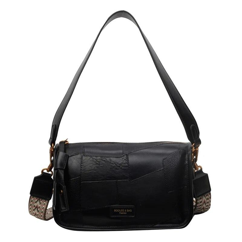 

Маленькие кожаные модные женские сумки и кошельки в стиле ретро, ​​2024, женские винтажные сумки через плечо из искусственной кожи, трендовые сумки на плечо чёрный